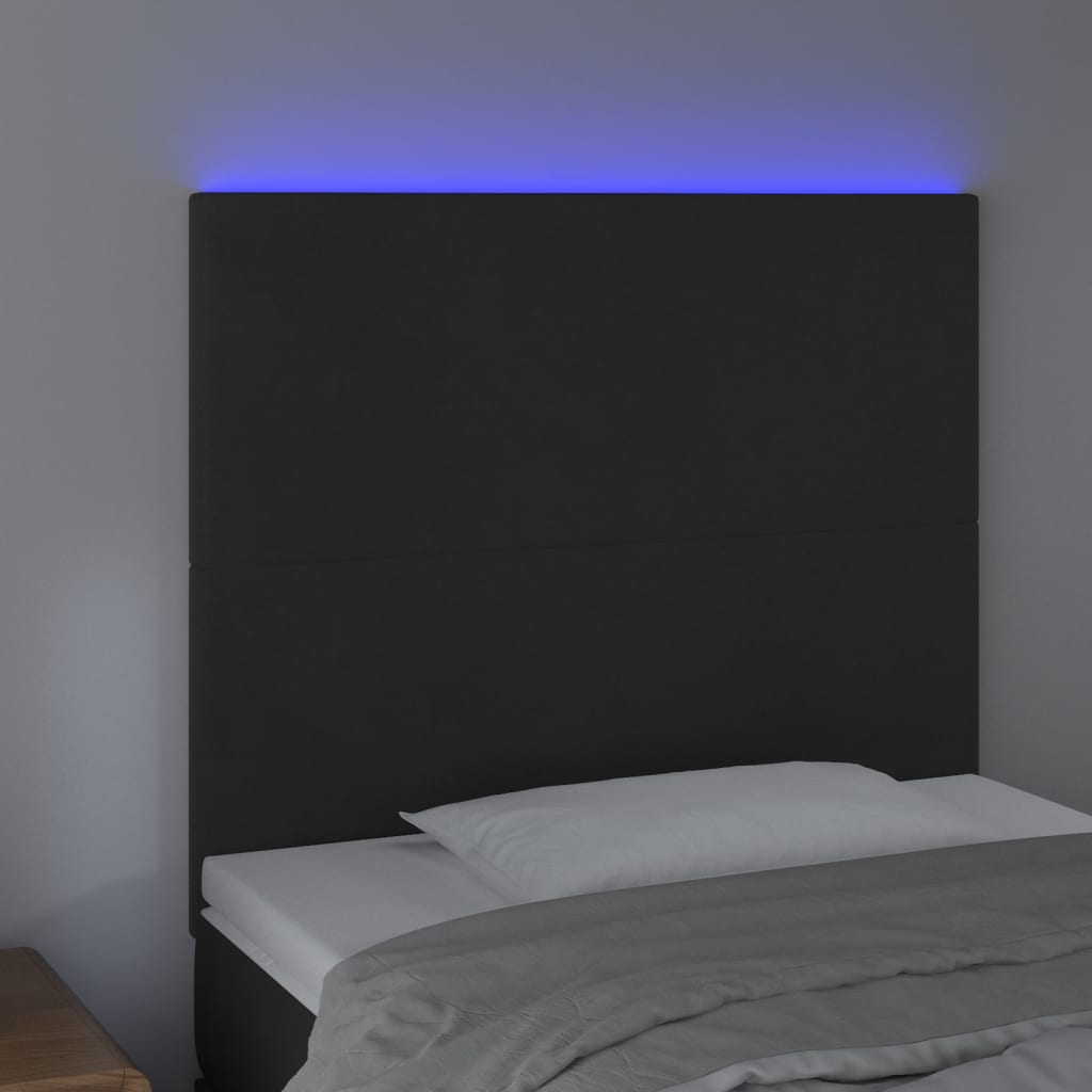 Tête de lit à LED Noir 80x5x118/128 cm Velours - XIOS