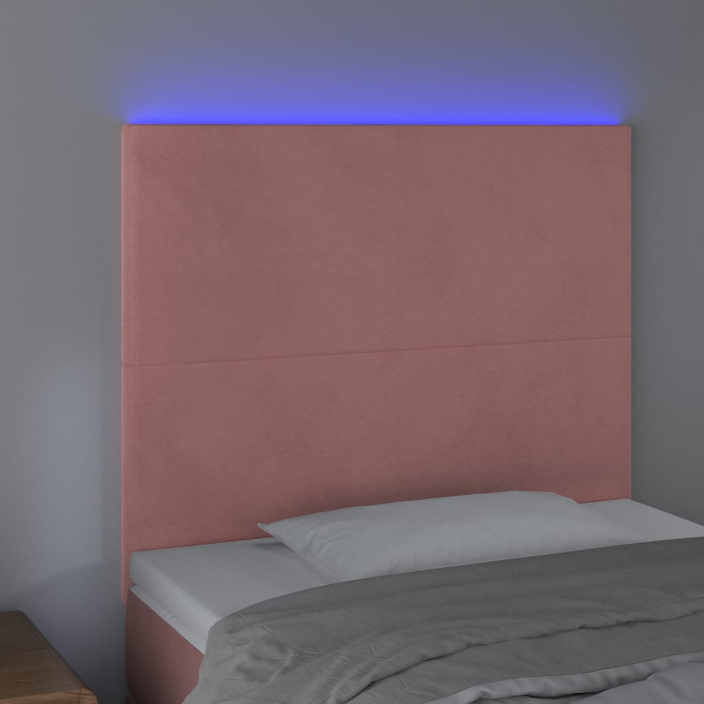 Tête de lit à LED Rose 80x5x118/128 cm Velours - XIOS