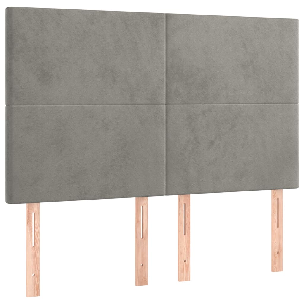 Tête de lit à LED Gris clair 144x5x118/128 cm Velours - XIOS