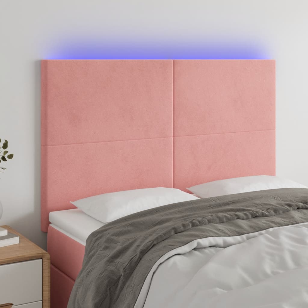 Tête de lit à LED Rose 144x5x118/128 cm Velours - XIOS
