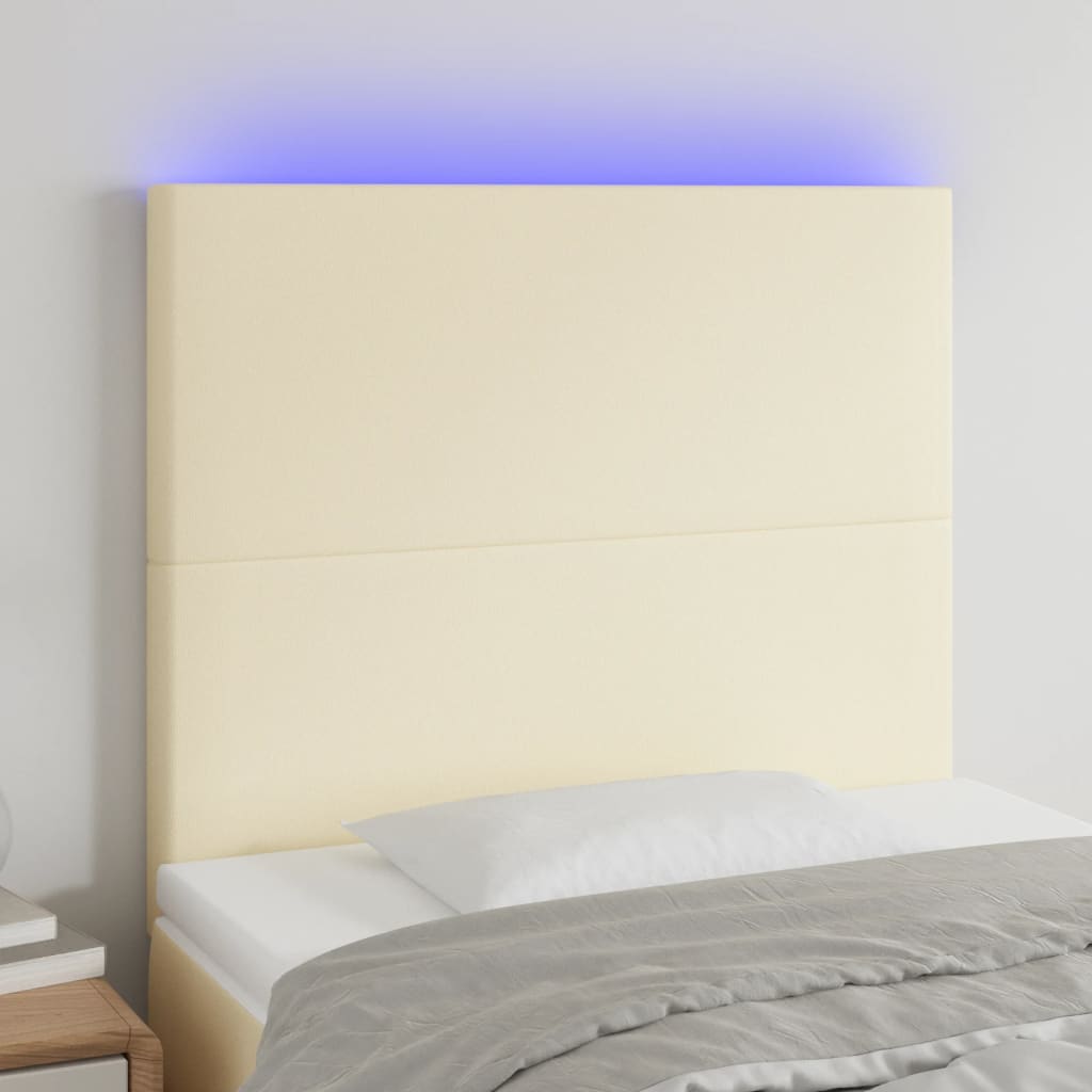 Tête de lit à LED Crème 80x5x118/128 cm Similicuir - XIOS