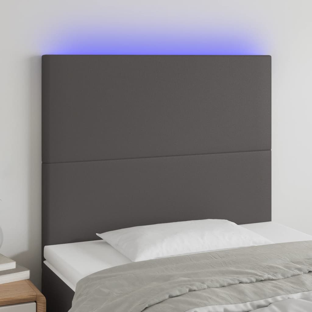 Tête de lit à LED Gris 80x5x118/128 cm Similicuir - XIOS