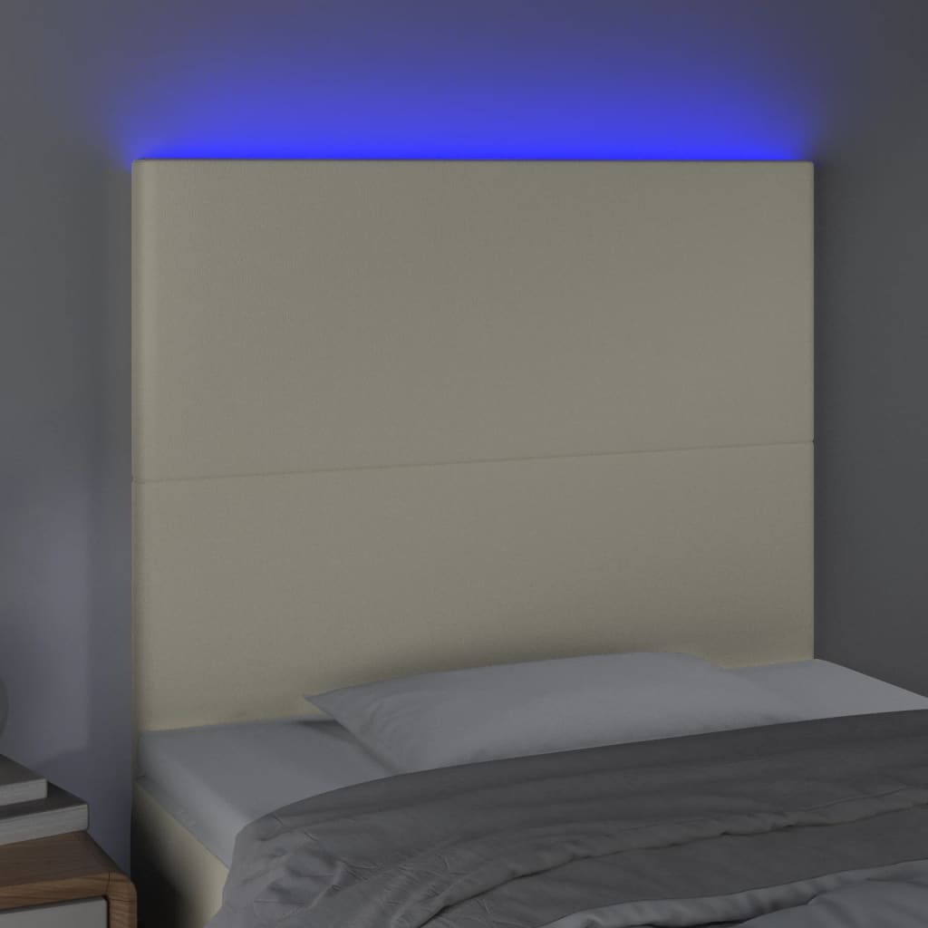 Tête de lit à LED Crème 90x5x118/128 cm Similicuir - XIOS