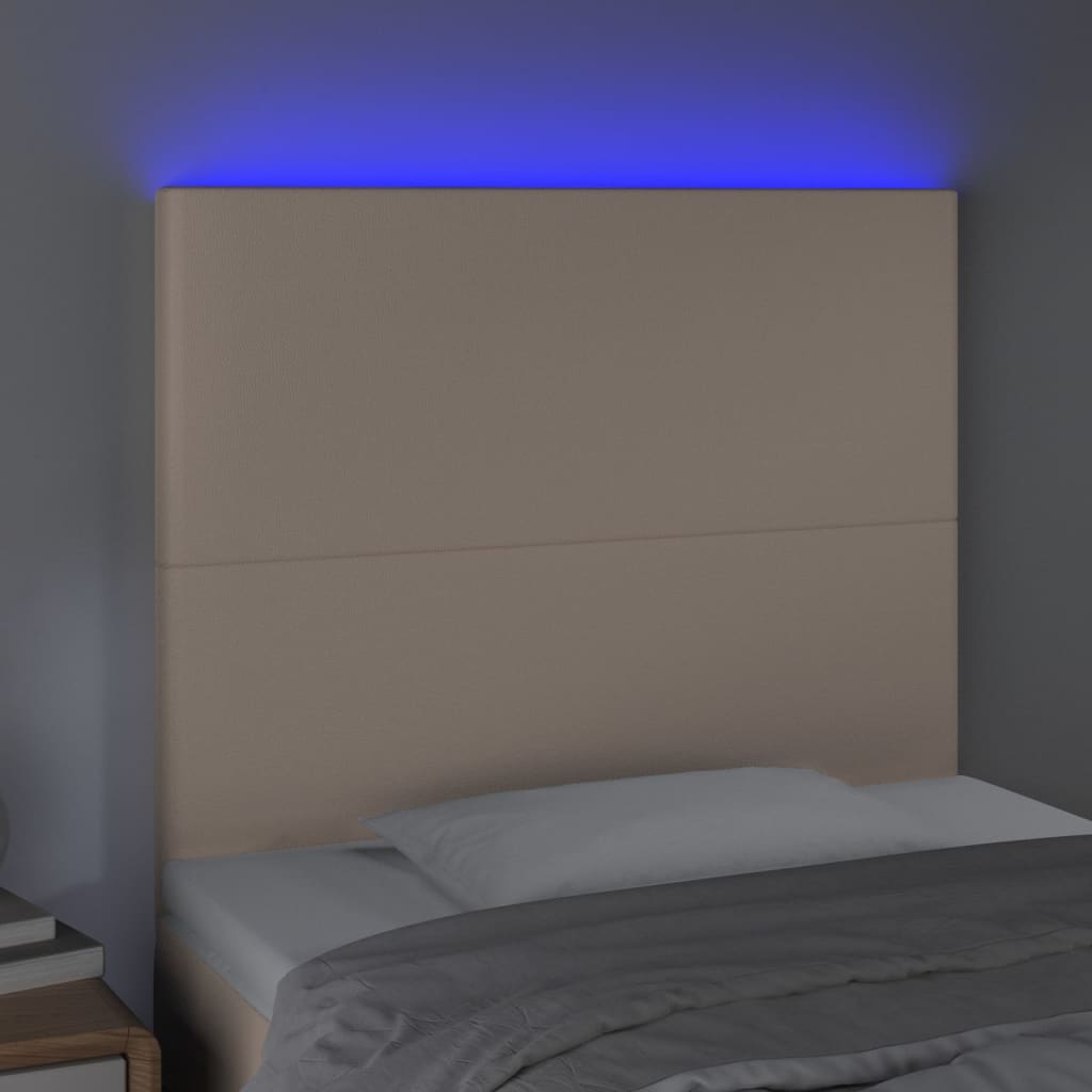 Tête de lit à LED Cappuccino 90x5x118/128 cm Similicuir - XIOS