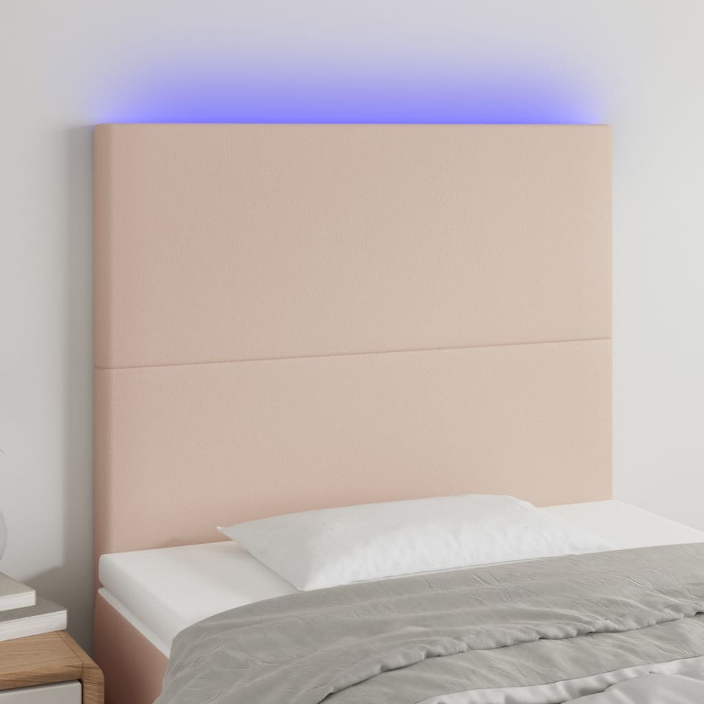 Tête de lit à LED Cappuccino 90x5x118/128 cm Similicuir - XIOS