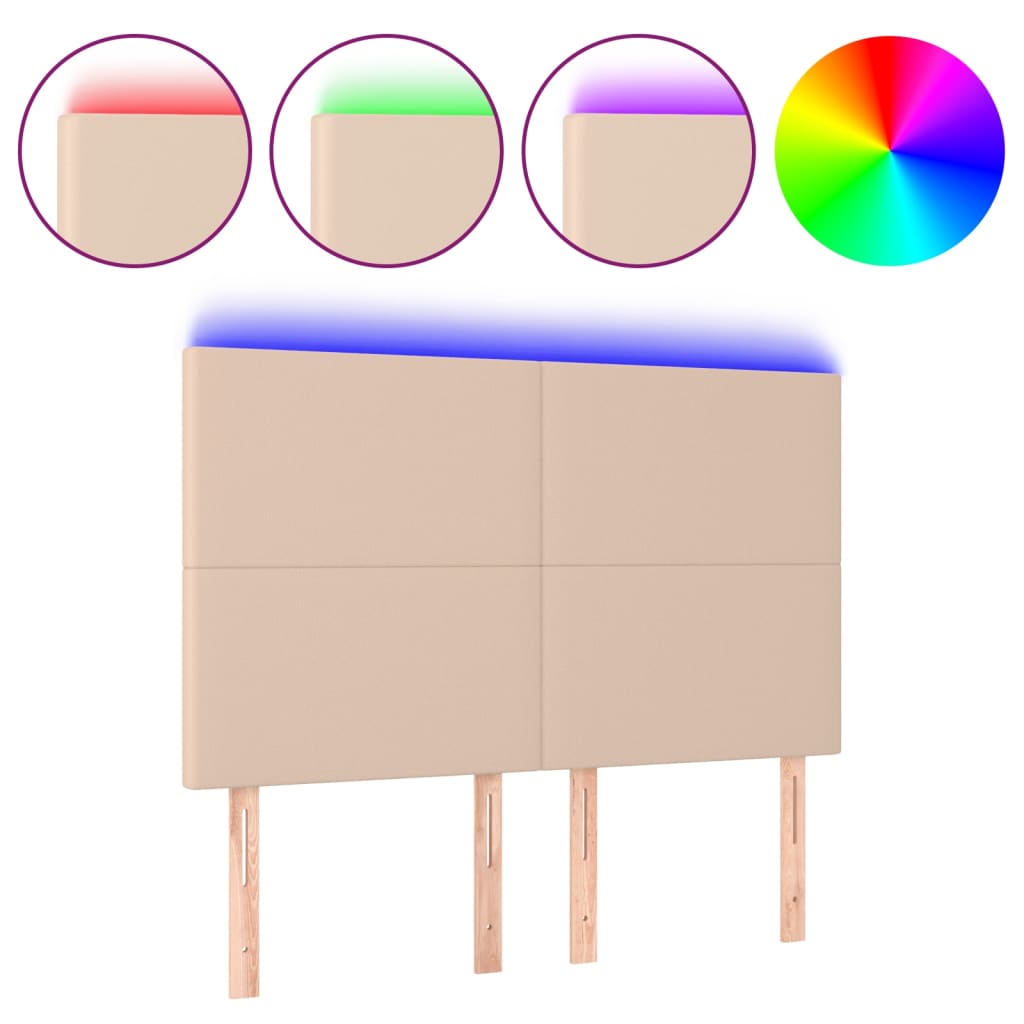 Tête de lit à LED Cappuccino 144x5x118/128 cm Similicuir - XIOS