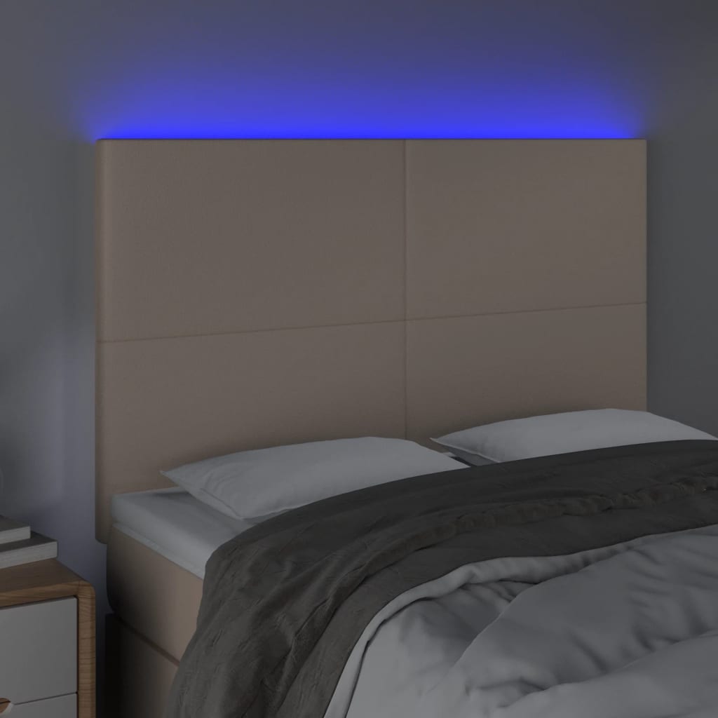 Tête de lit à LED Cappuccino 144x5x118/128 cm Similicuir - XIOS