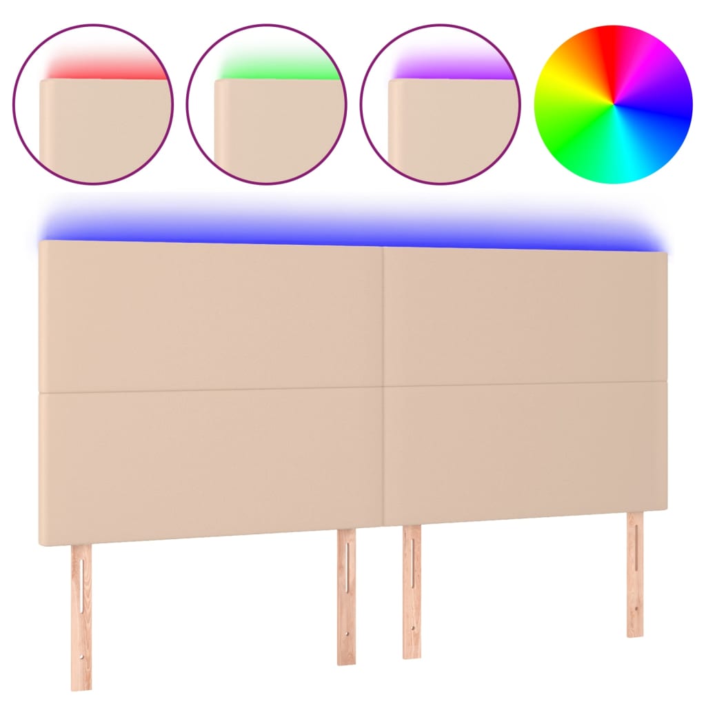 Tête de lit à LED Cappuccino 180x5x118/128 cm Similicuir - XIOS