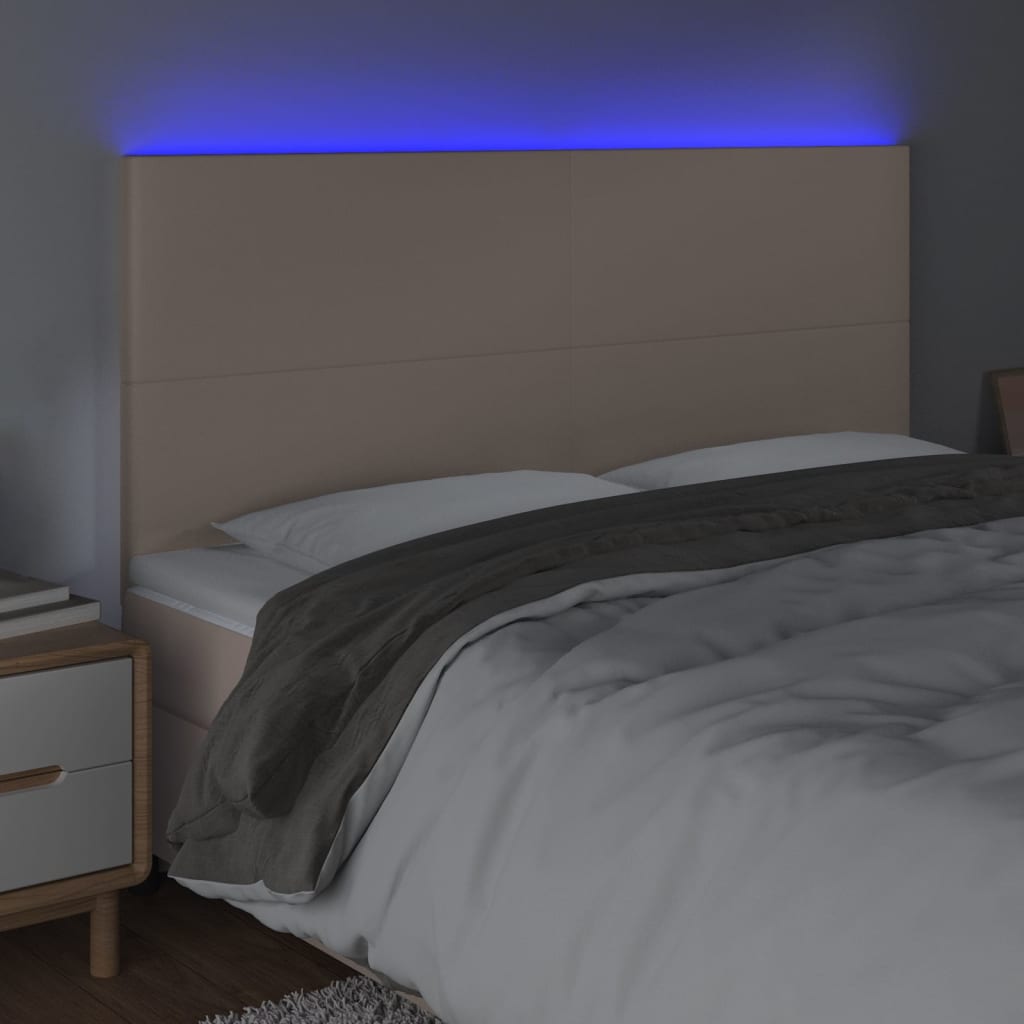 Tête de lit à LED Cappuccino 180x5x118/128 cm Similicuir - XIOS