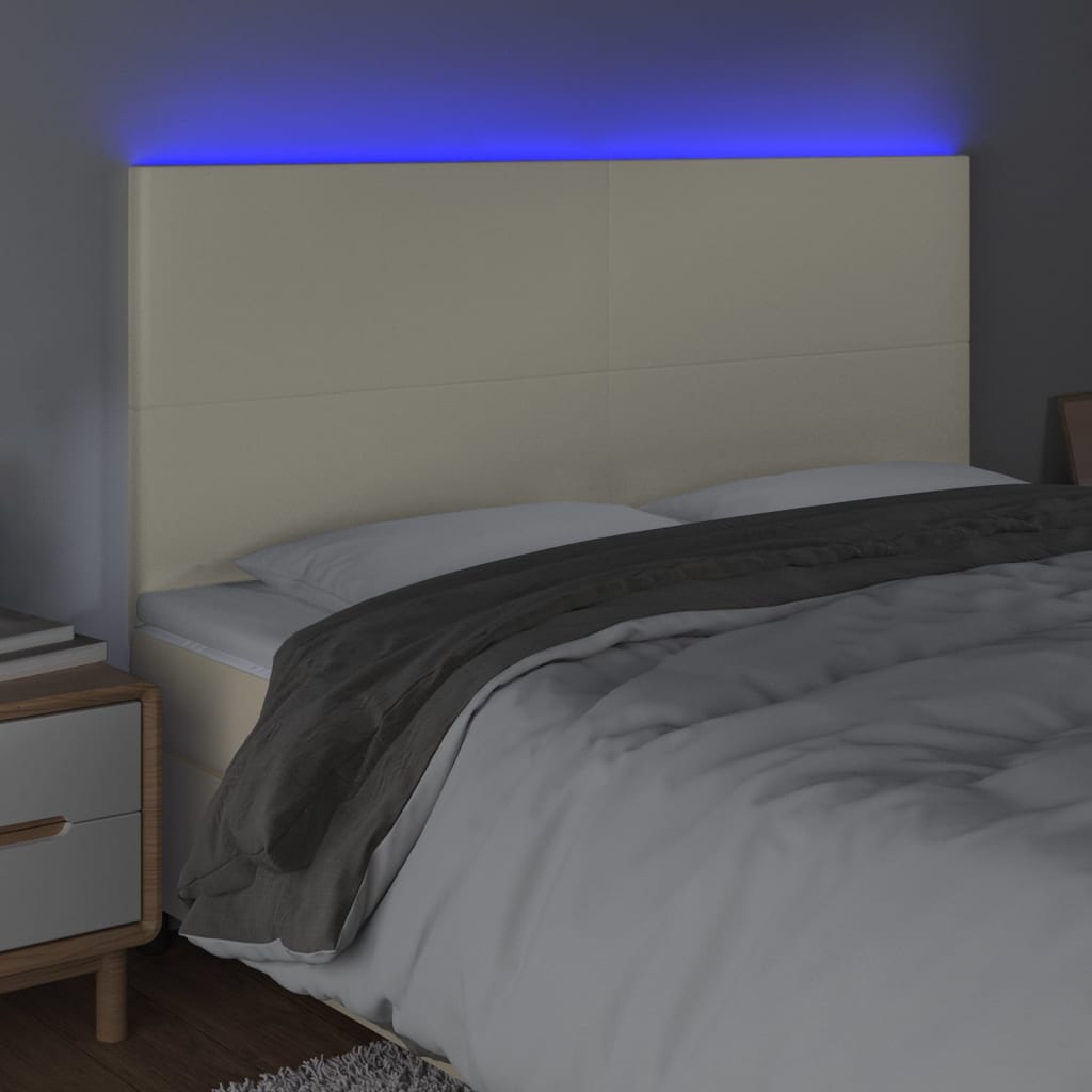 Tête de lit à LED Crème 200x5x118/128 cm Similicuir - XIOS