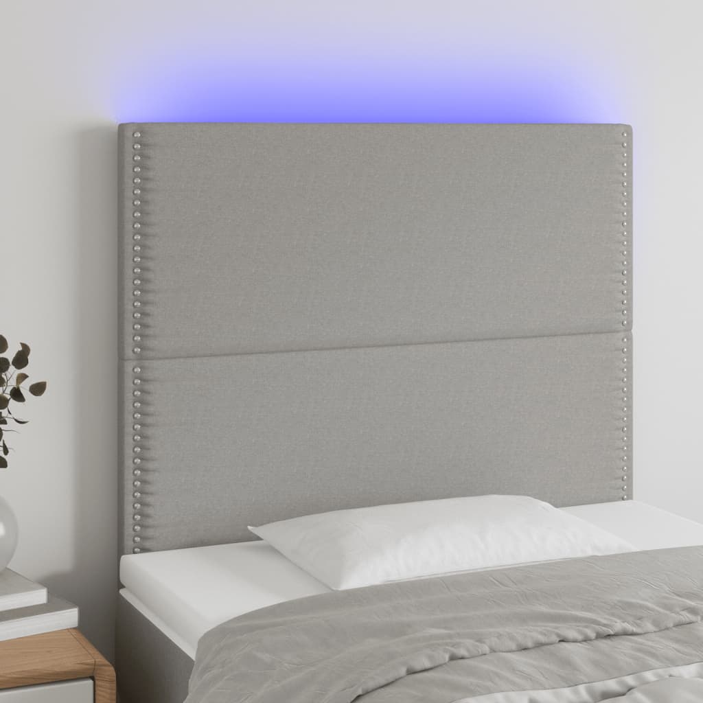 Tête de lit à LED Gris clair 90x5x118/128 cm Tissu - XIOS