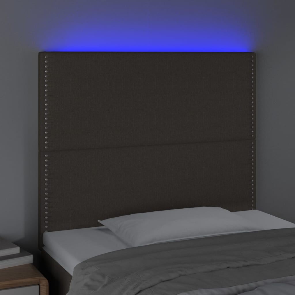 Tête de lit à LED Taupe 90x5x118/128 cm Tissu - XIOS