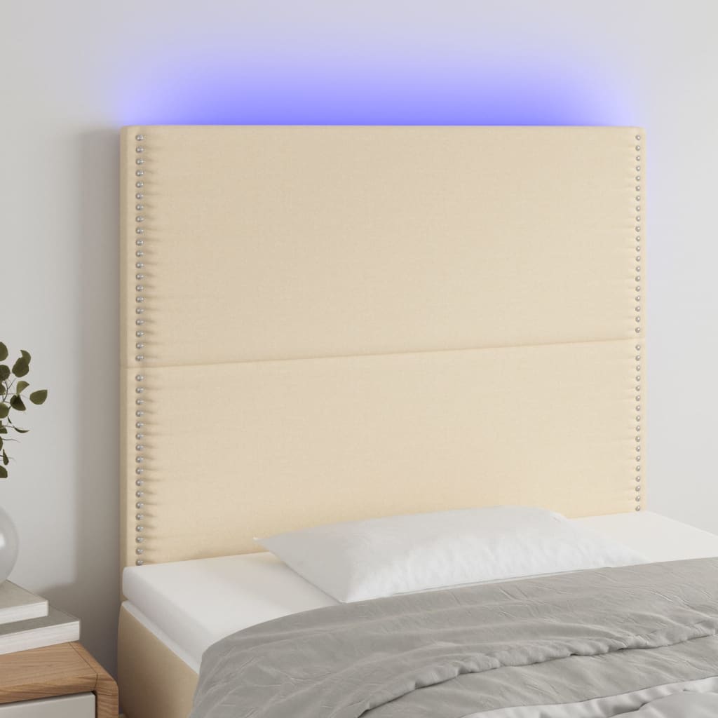 Tête de lit à LED Crème 100x5x118/128 cm Tissu - XIOS