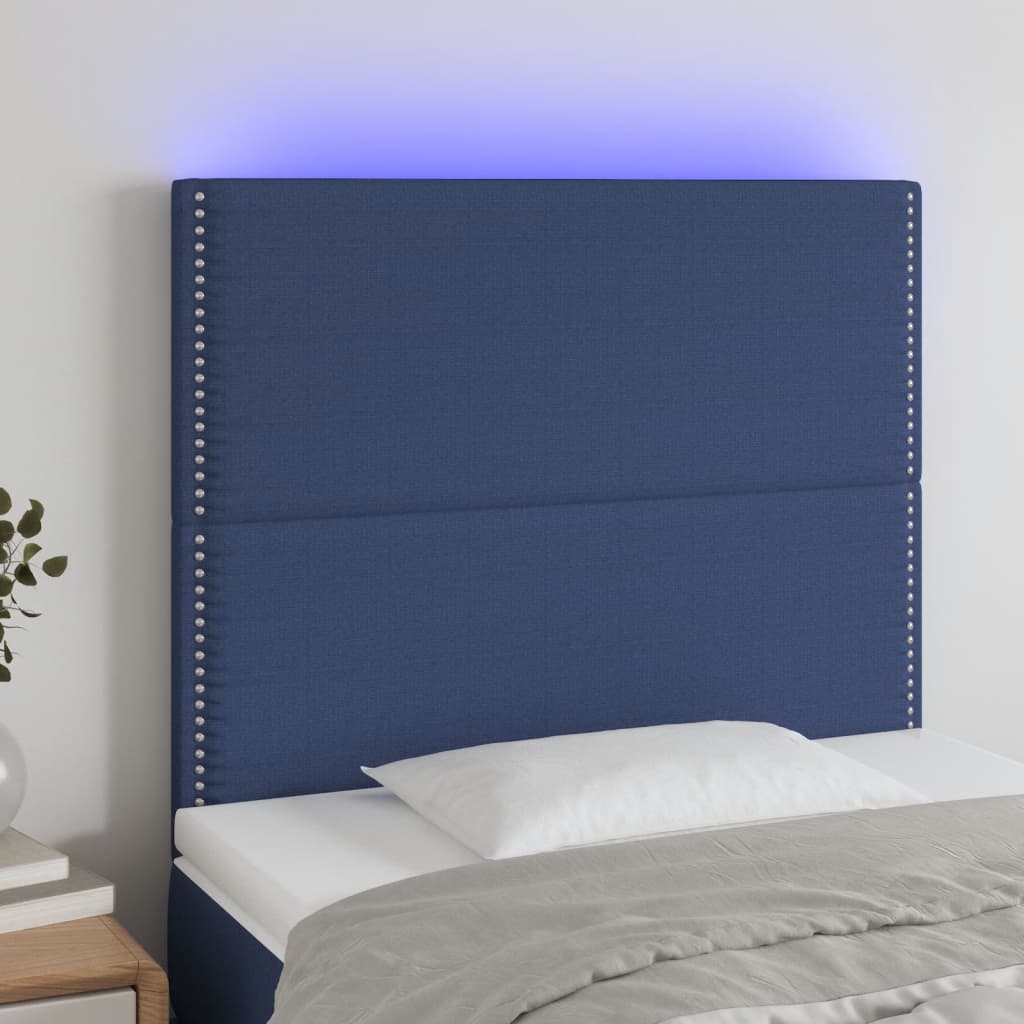 Tête de lit à LED Bleu 100x5x118/128 cm Tissu - XIOS