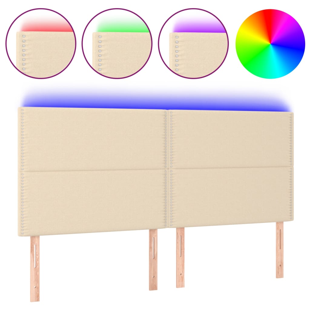 Tête de lit à LED Crème 180x5x118/128 cm Tissu - XIOS
