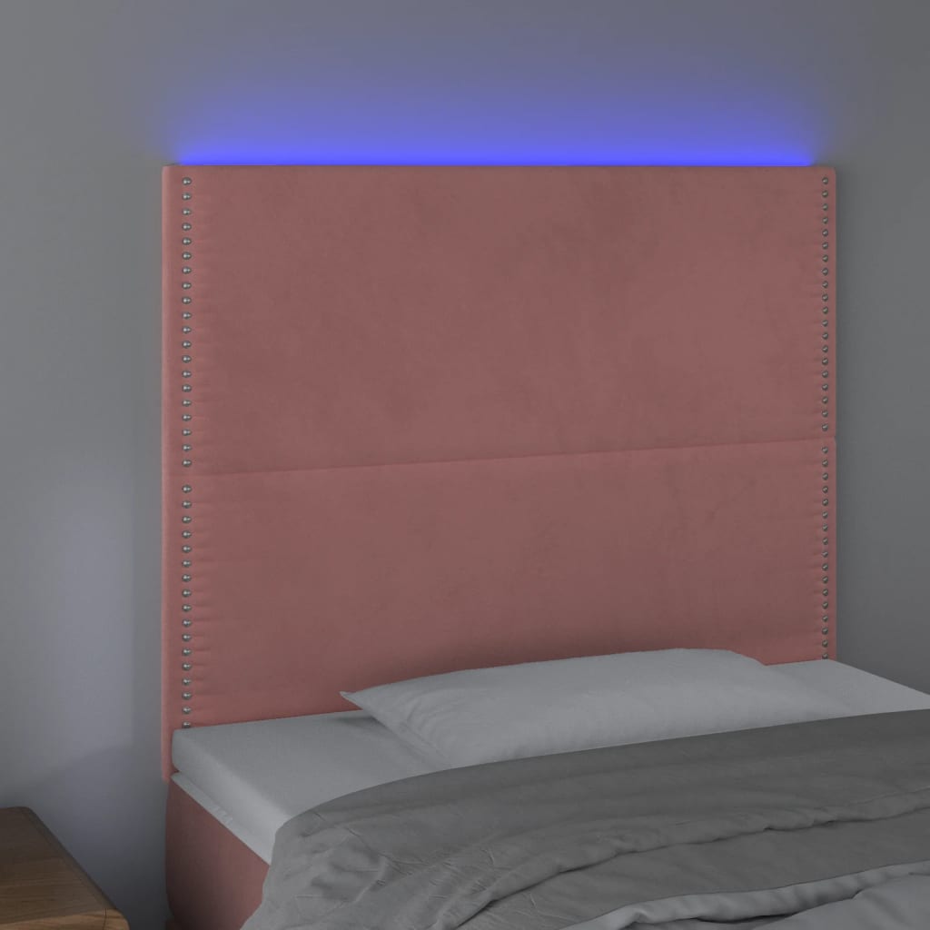 Tête de lit à LED Rose 90x5x118/128 cm Velours - XIOS