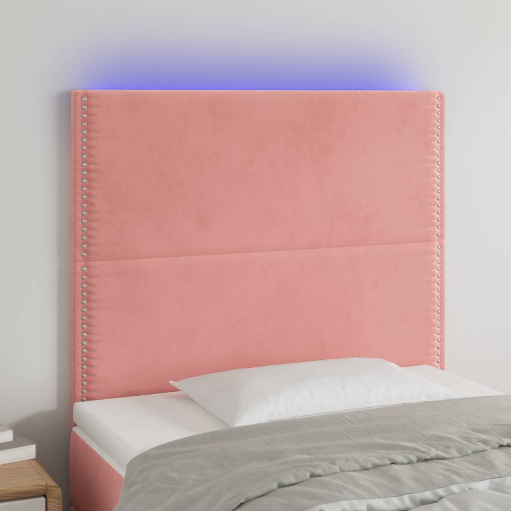 Tête de lit à LED Rose 90x5x118/128 cm Velours - XIOS