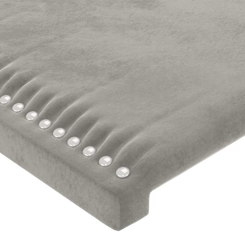 Tête de lit à LED Gris clair 144x5x118/128 cm Velours - XIOS