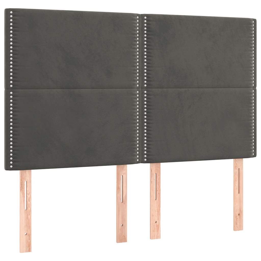 Tête de lit à LED Gris foncé 144x5x118/128 cm Velours - XIOS