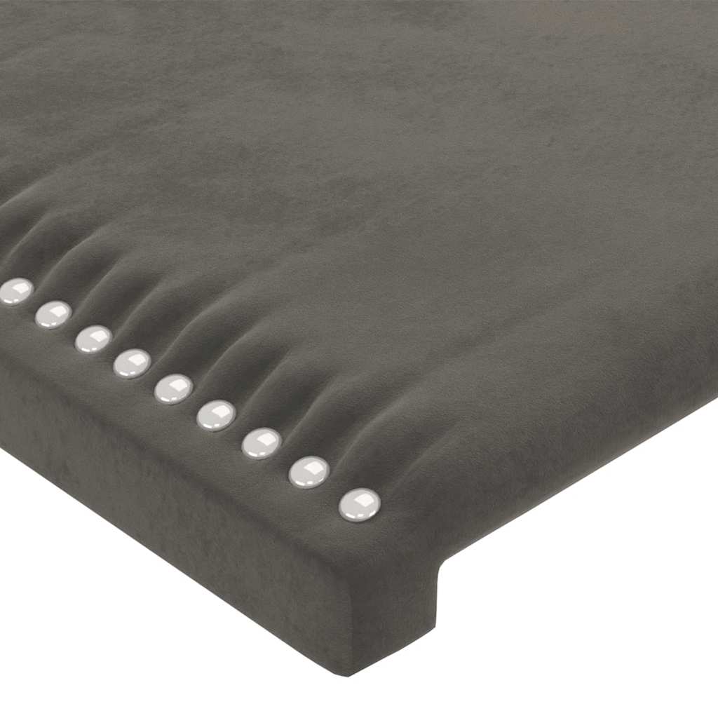Tête de lit à LED Gris foncé 144x5x118/128 cm Velours - XIOS