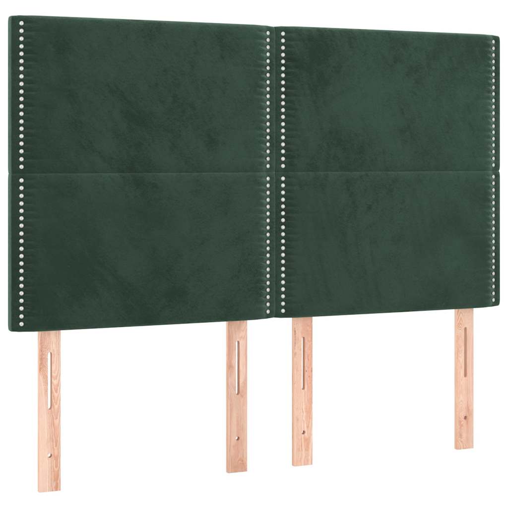 Tête de lit à LED Vert foncé 144x5x118/128 cm Velours - XIOS