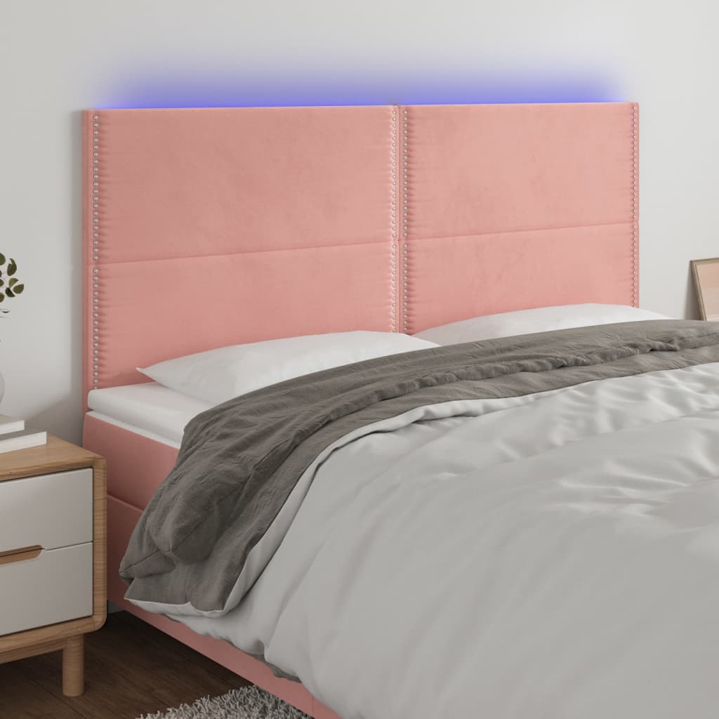 Tête de lit à LED Rose 180x5x118/128 cm Velours - XIOS