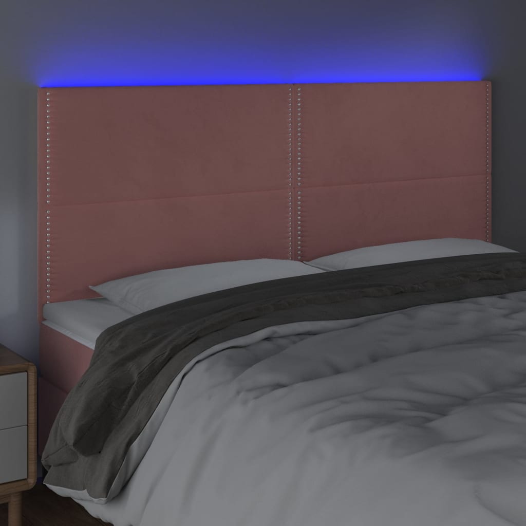 Tête de lit à LED Rose 200x5x118/128 cm Velours - XIOS