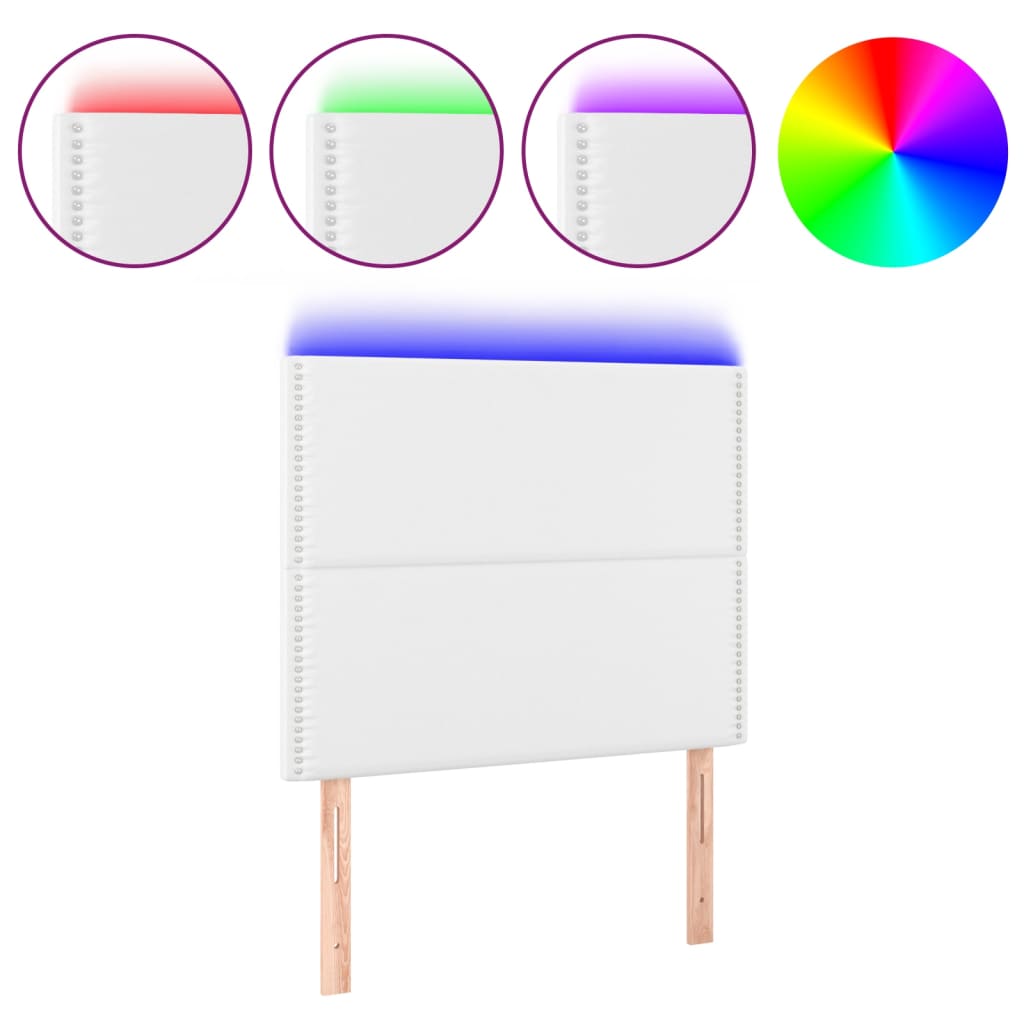 Tête de lit à LED Blanc 90x5x118/128 cm Similicuir - XIOS