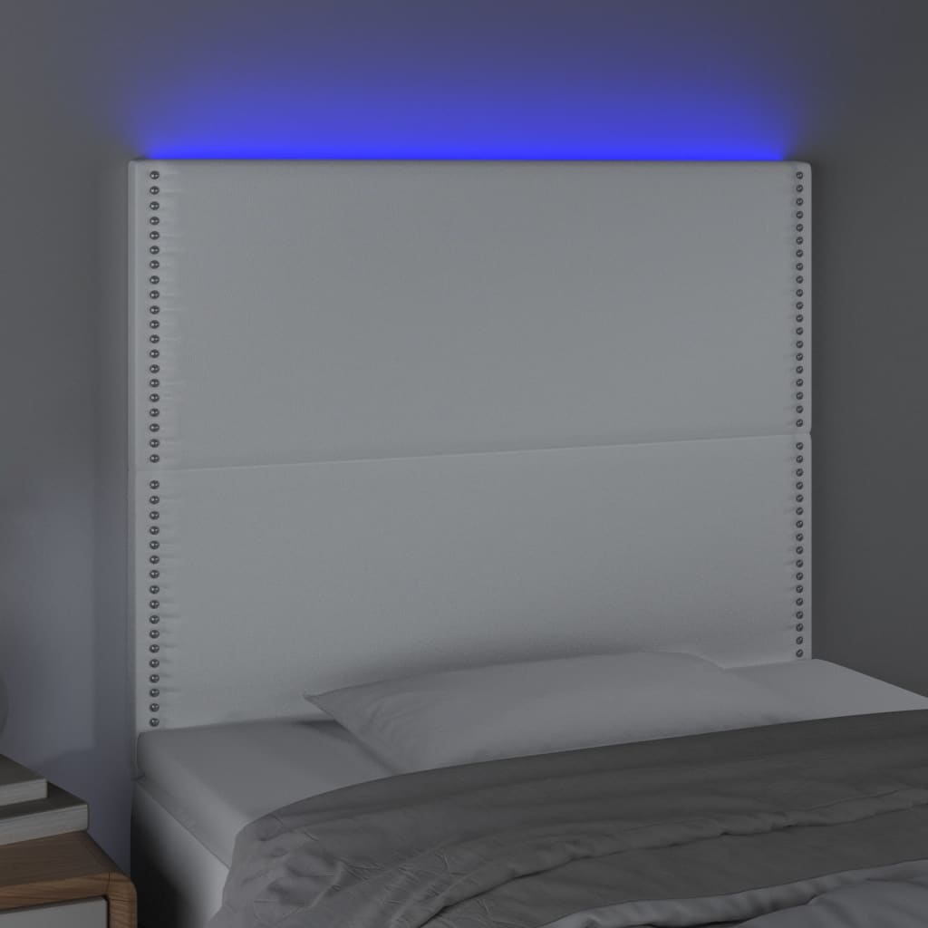 Tête de lit à LED Blanc 90x5x118/128 cm Similicuir - XIOS