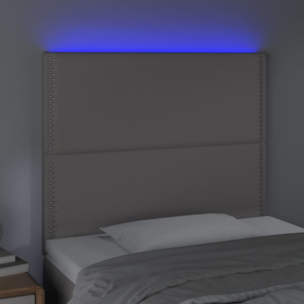 Tête de lit à LED Gris 100x5x118/128 cm Similicuir - XIOS