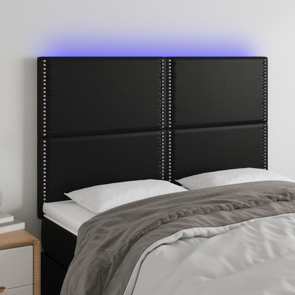 Tête de lit à LED Noir 144x5x118/128 cm Similicuir - XIOS