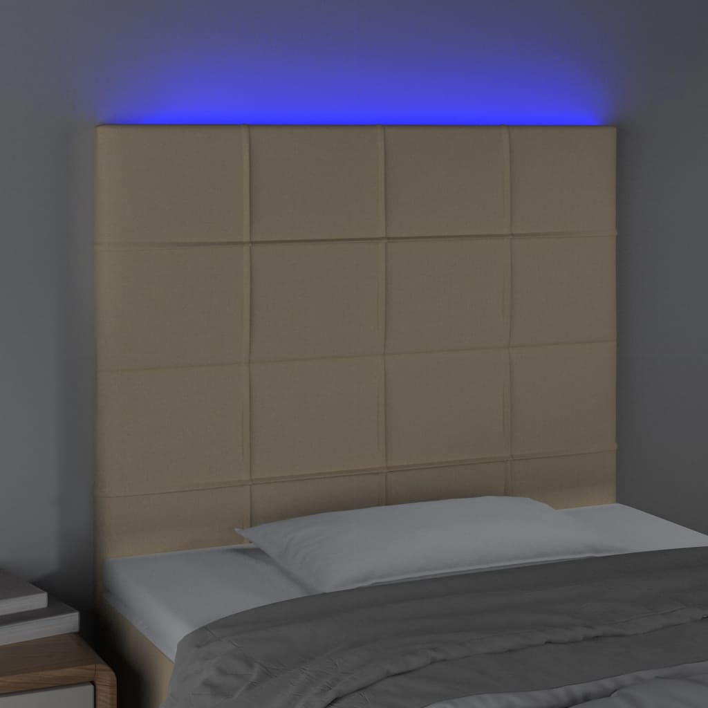 Tête de lit à LED Crème 80x5x118/128 cm Tissu - XIOS
