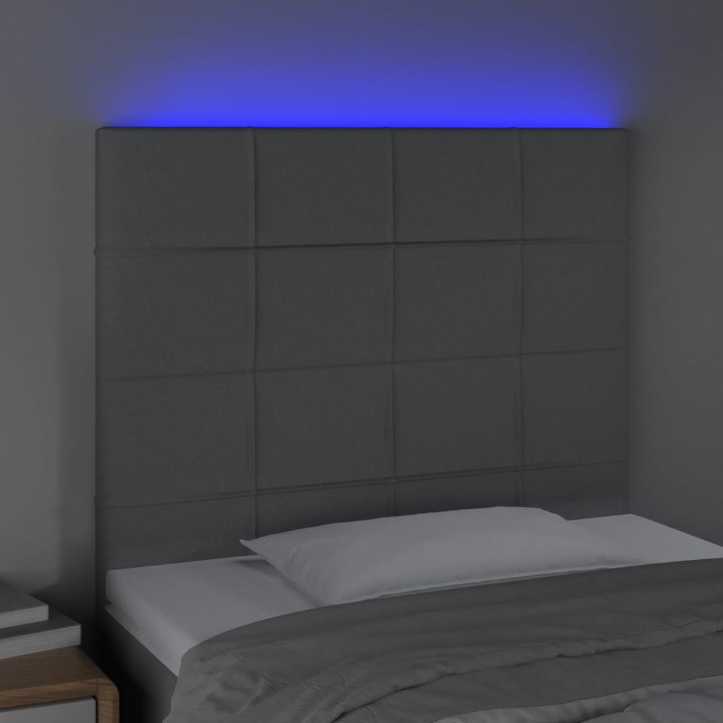 Tête de lit à LED Gris clair 90x5x118/128 cm Tissu - XIOS