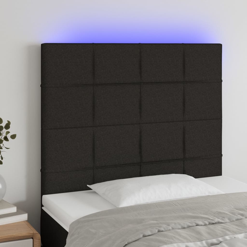 Tête de lit à LED Noir 90x5x118/128 cm Tissu - XIOS