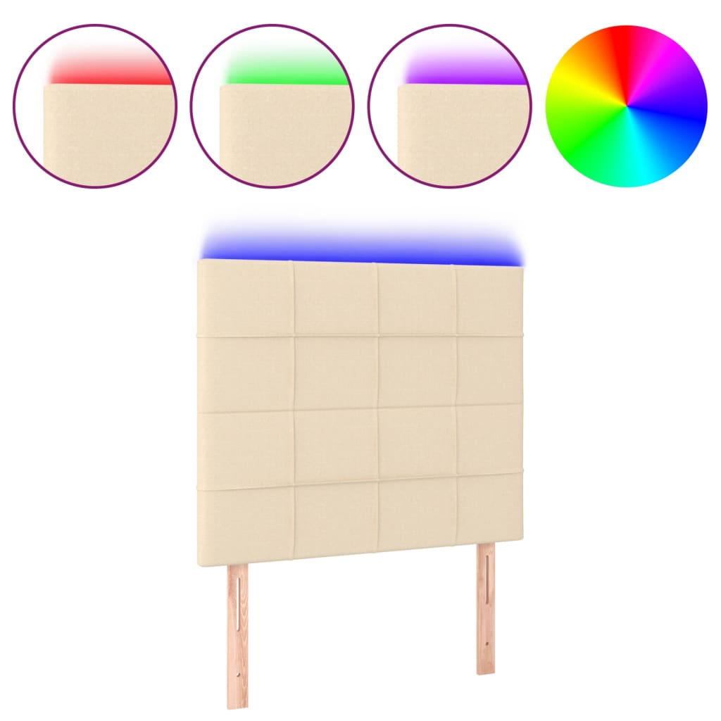Tête de lit à LED Crème 90x5x118/128 cm Tissu - XIOS