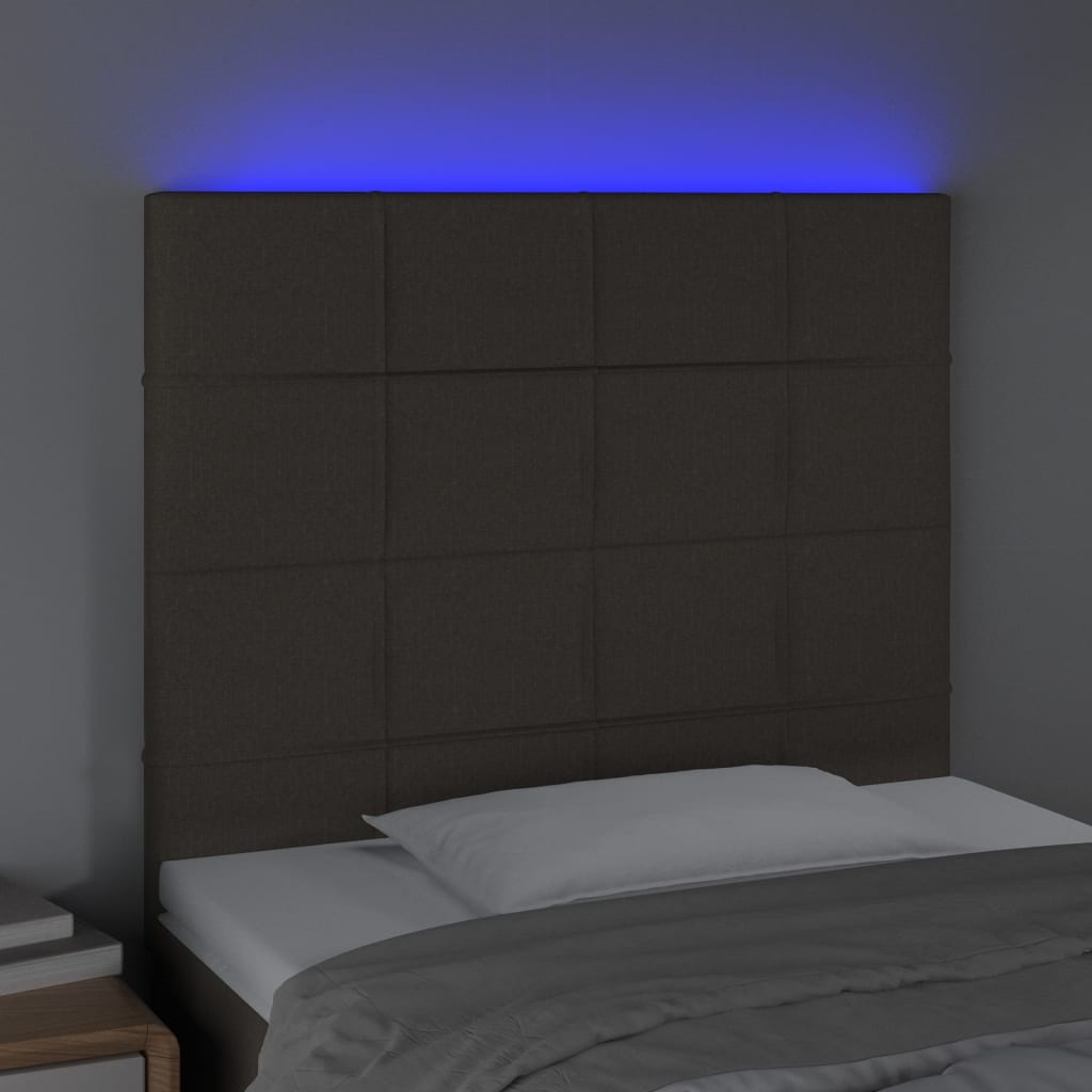 Tête de lit à LED Taupe 100x5x118/128 cm Tissu - XIOS