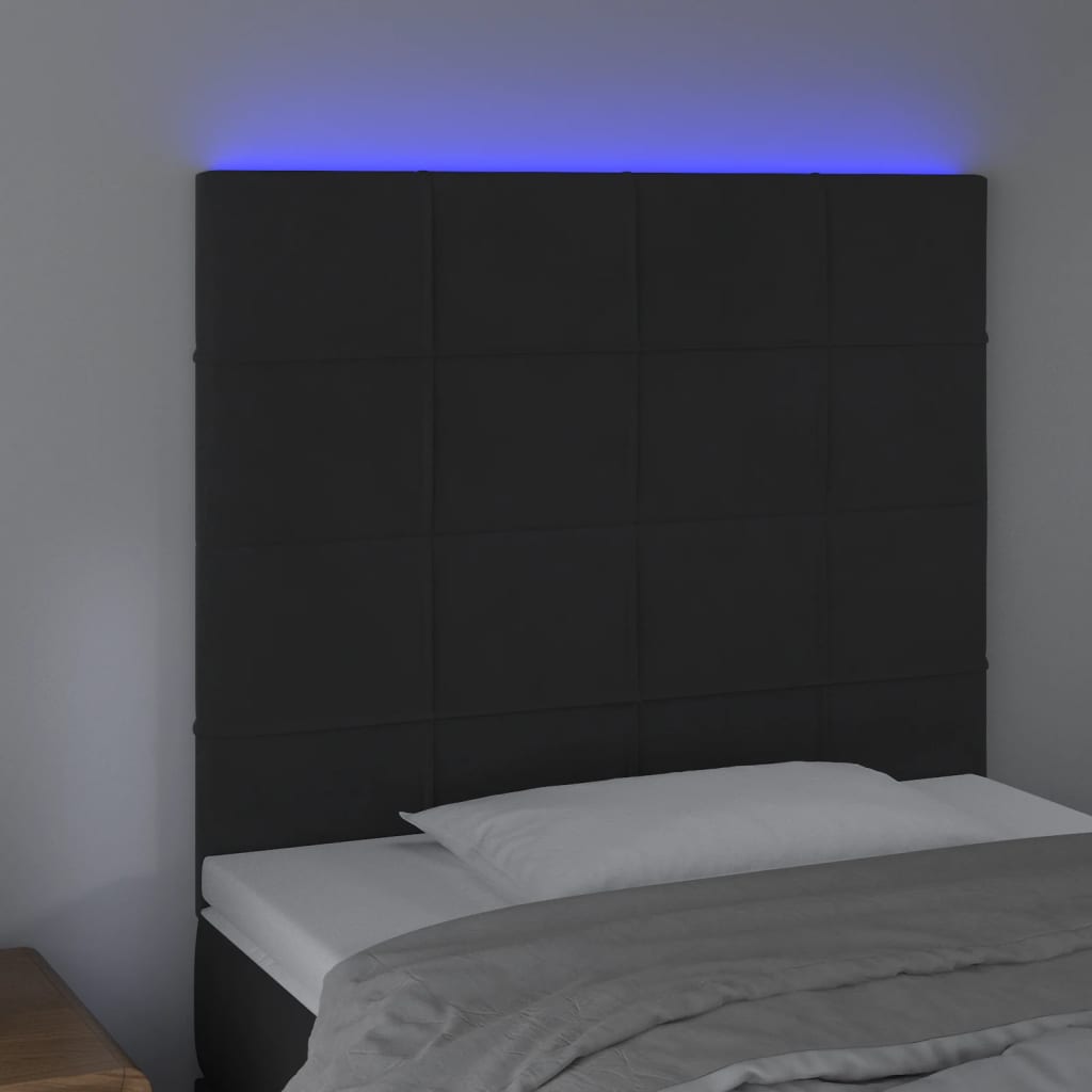 Tête de lit à LED Noir 80x5x118/128 cm Velours - XIOS