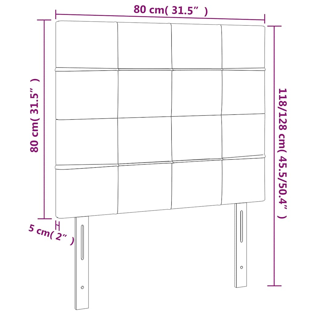 Tête de lit à LED Bleu foncé 80x5x118/128 cm Velours - XIOS