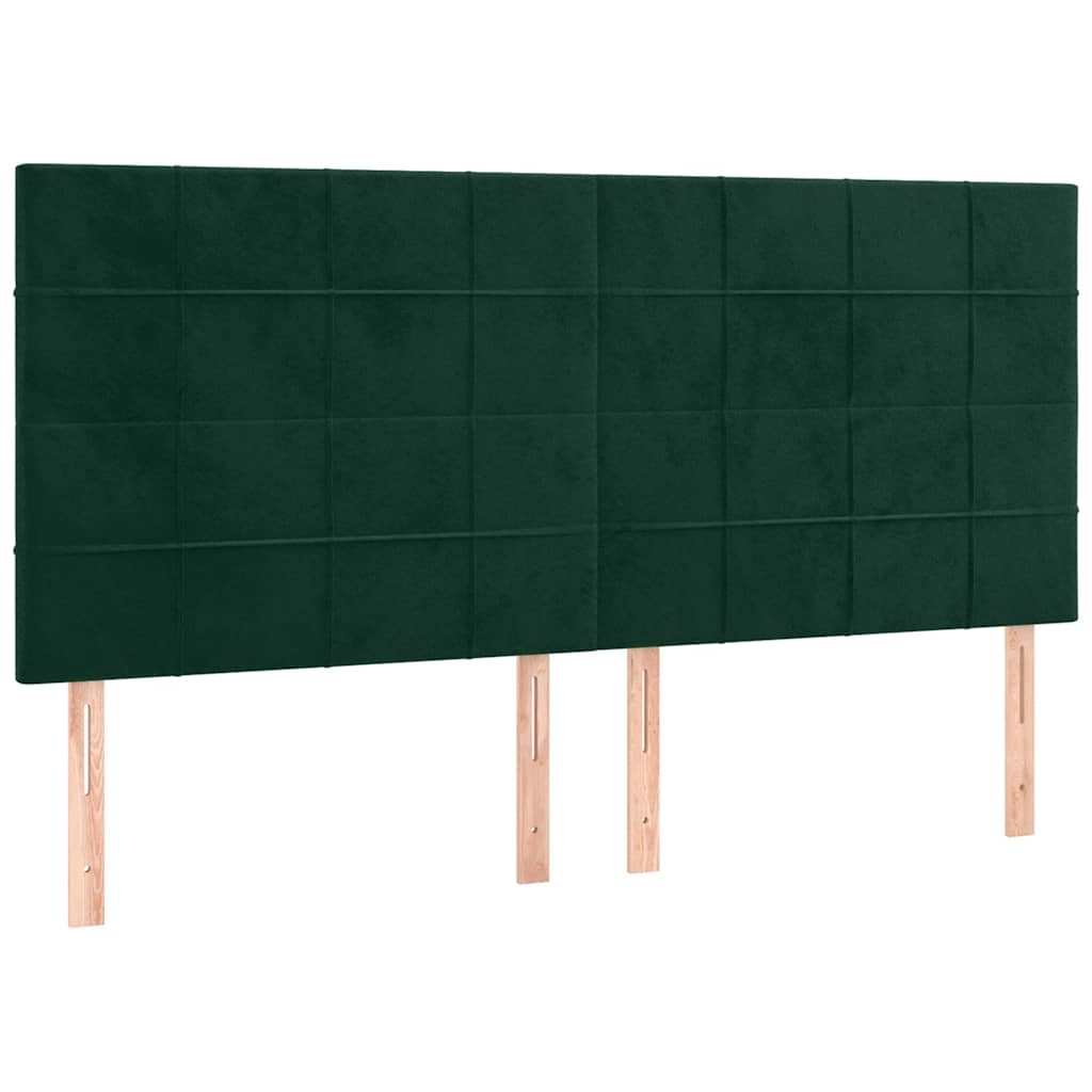 Tête de lit à LED Vert foncé 160x5x118/128 cm Velours - XIOS