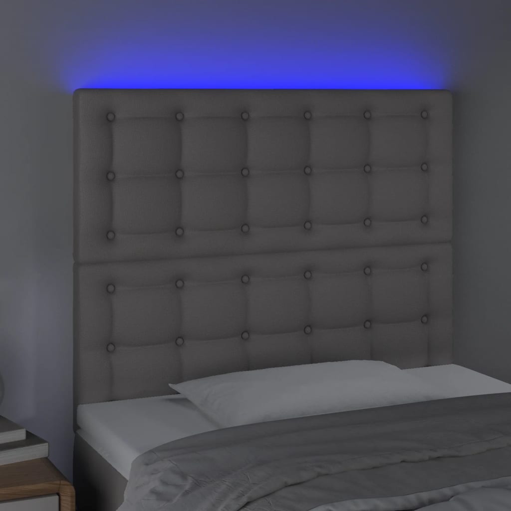 Tête de lit à LED Gris 90x5x118/128 cm Similicuir - XIOS