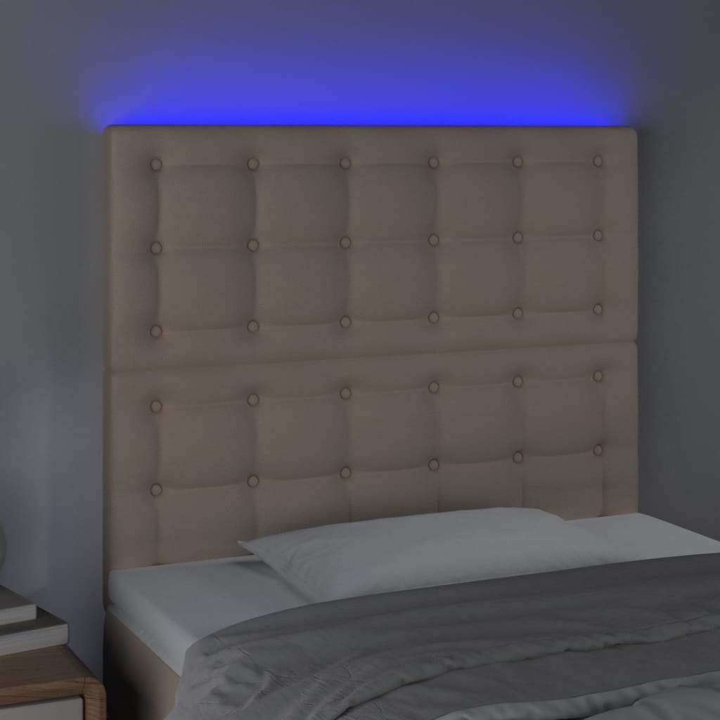 Tête de lit à LED Cappuccino 100x5x118/128 cm Similicuir - XIOS