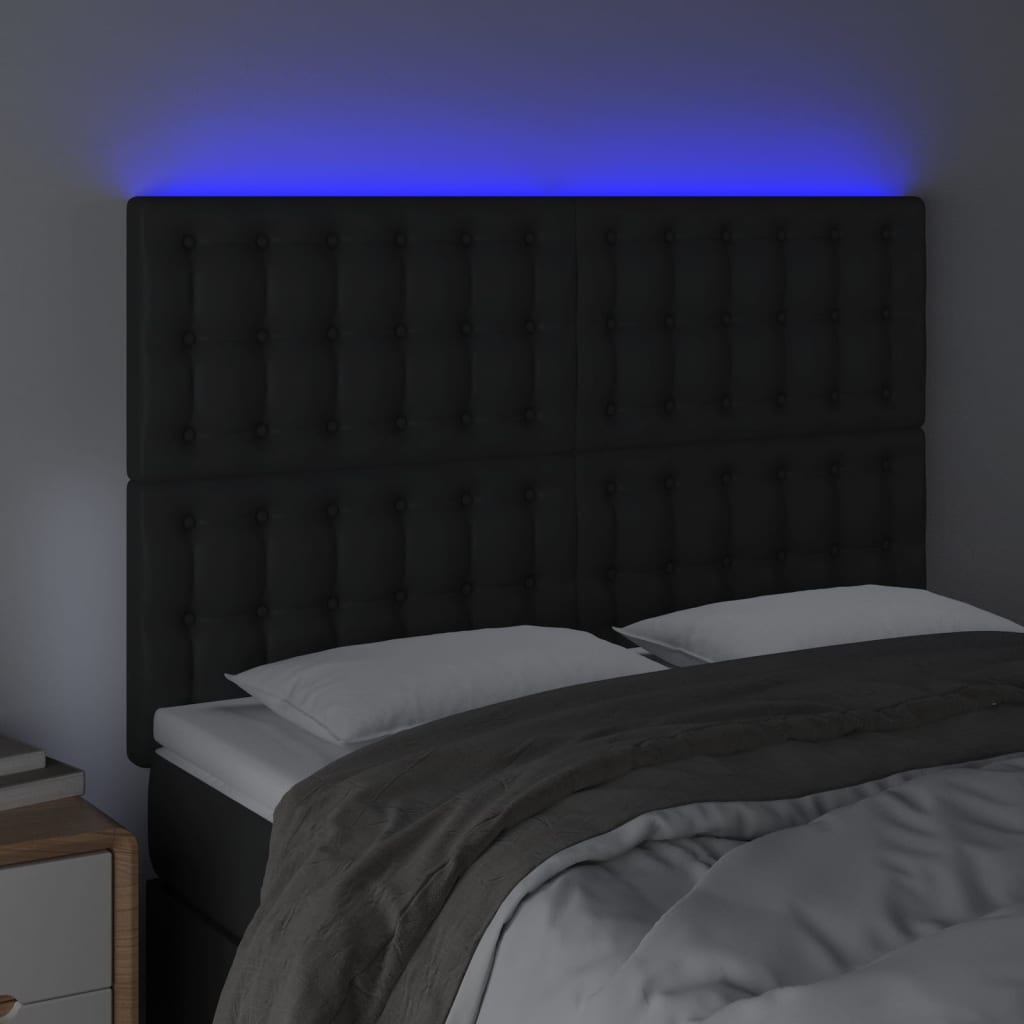 Tête de lit à LED Noir 144x5x118/128 cm Similicuir - XIOS