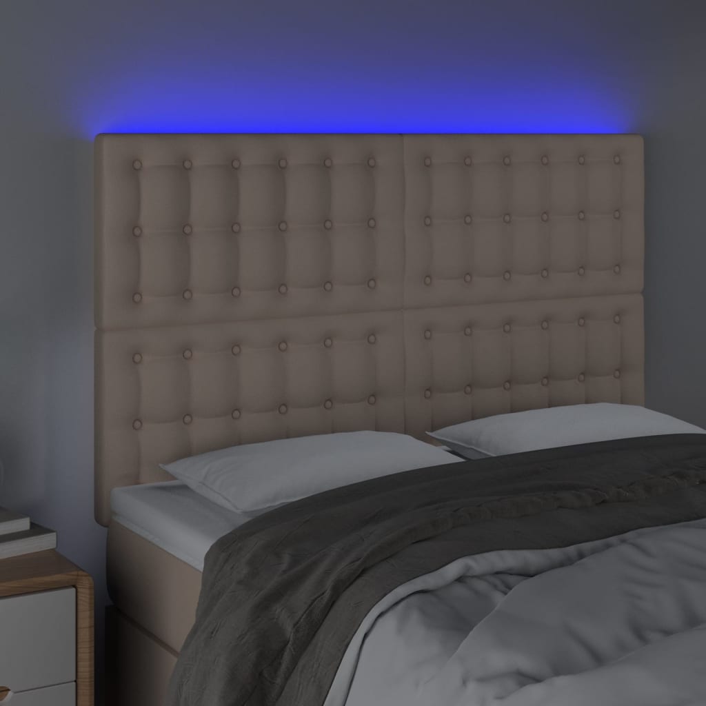 Tête de lit à LED Cappuccino 144x5x118/128 cm Similicuir - XIOS