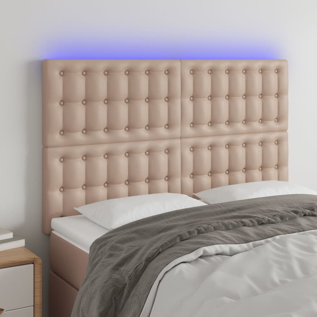 Tête de lit à LED Cappuccino 144x5x118/128 cm Similicuir - XIOS