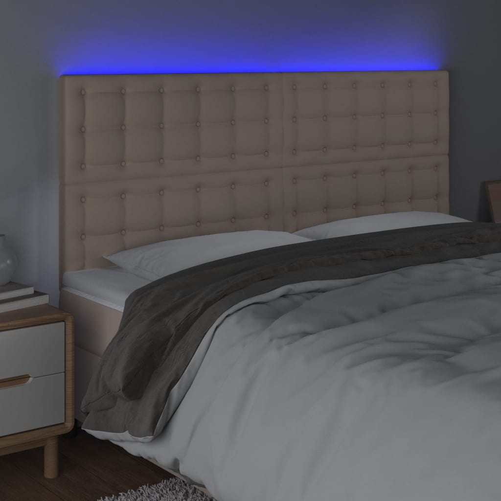 Tête de lit à LED Cappuccino 180x5x118/128 cm Similicuir - XIOS