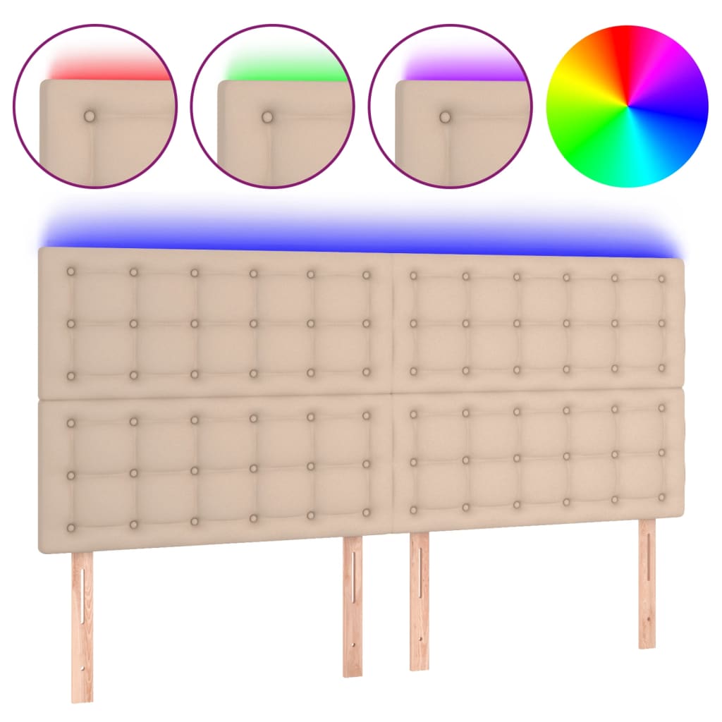 Tête de lit à LED Cappuccino 200x5x118/128 cm Similicuir - XIOS