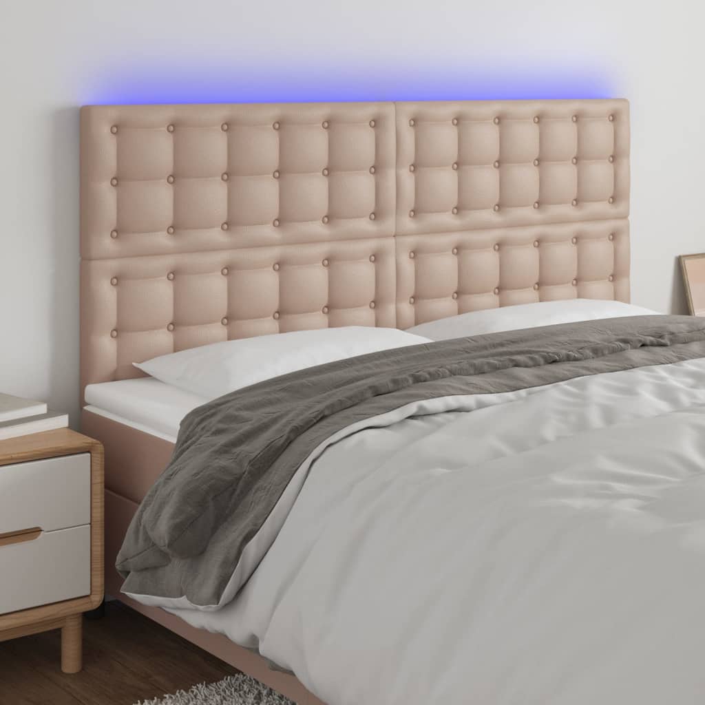 Tête de lit à LED Cappuccino 200x5x118/128 cm Similicuir - XIOS
