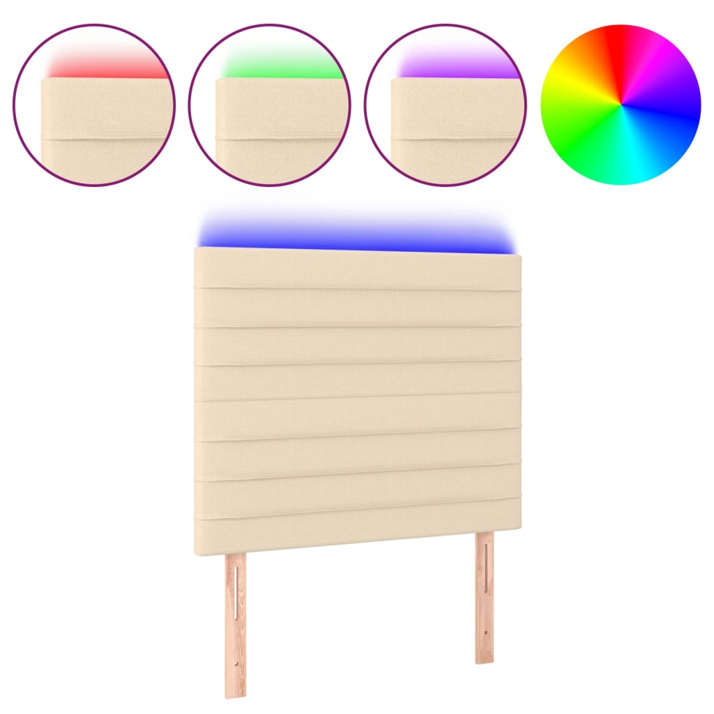 Tête de lit à LED Crème 80x5x118/128 cm Tissu - XIOS