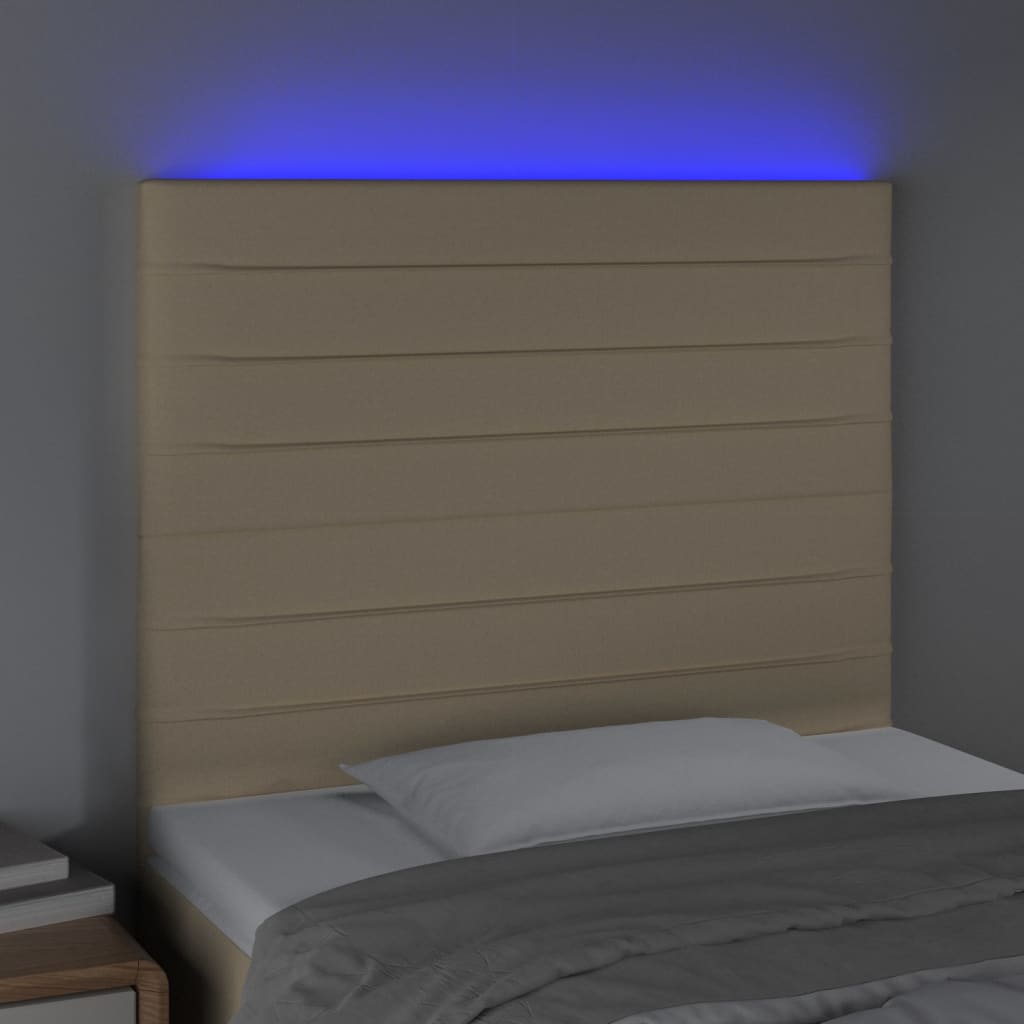 Tête de lit à LED Crème 80x5x118/128 cm Tissu - XIOS