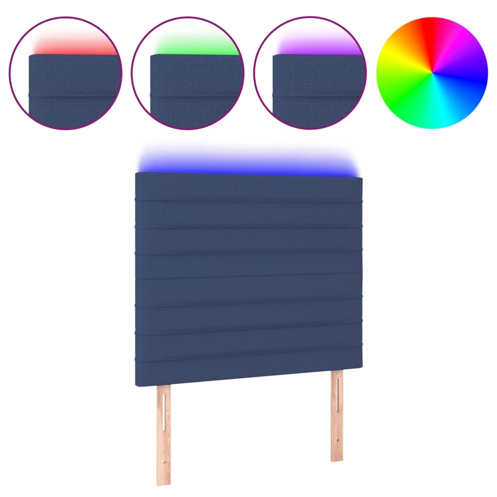 Tête de lit à LED Bleu 90x5x118/128 cm Tissu - XIOS